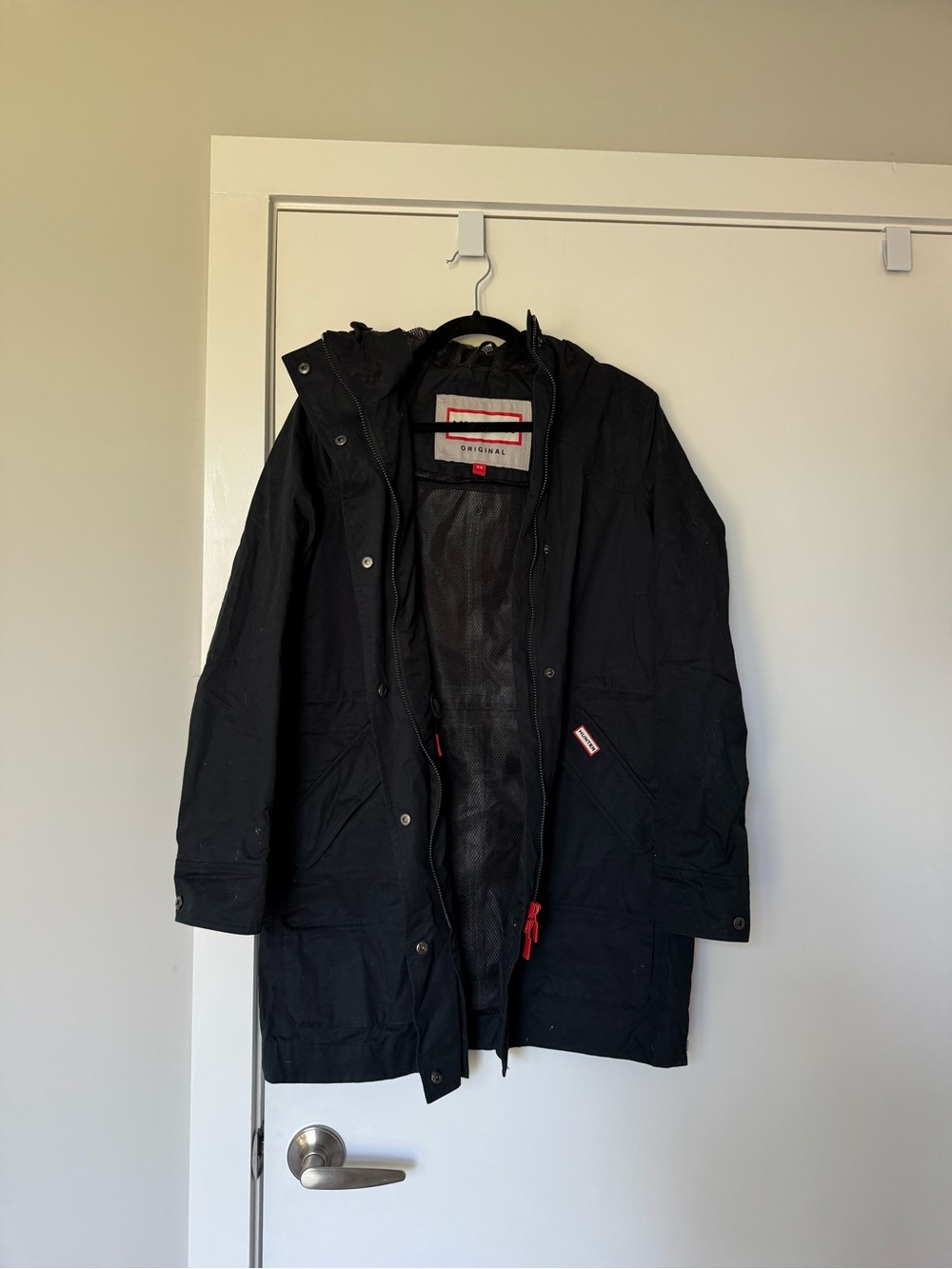 Hunter Black Downing Coated Rain Jacket